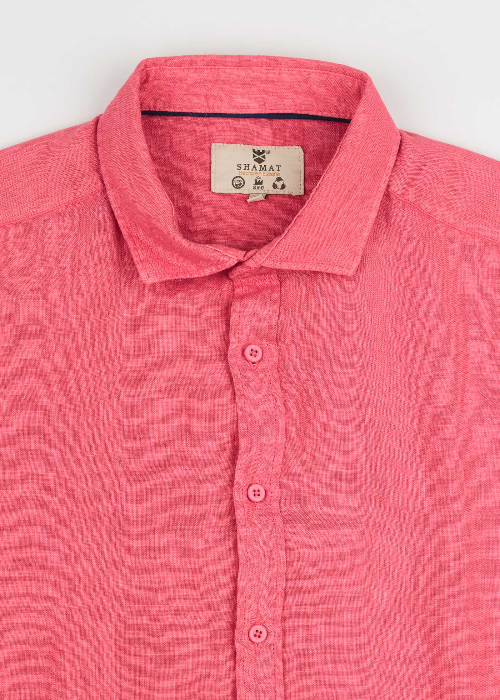 LINEN SHIRT WITH ITALIAN COLLAR