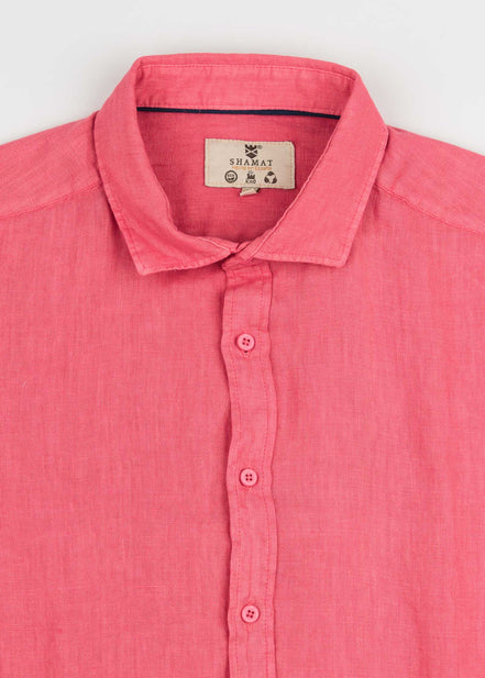 LINEN SHIRT WITH ITALIAN COLLAR