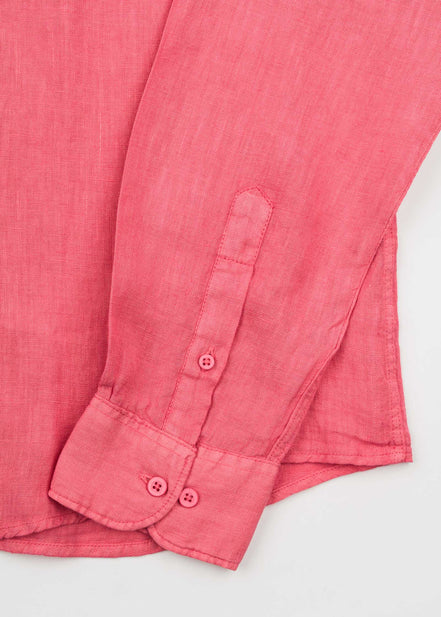 LINEN SHIRT WITH ITALIAN COLLAR