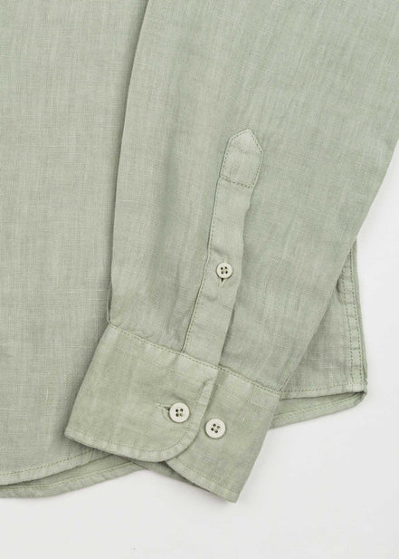 LINEN SHIRT WITH ITALIAN COLLAR