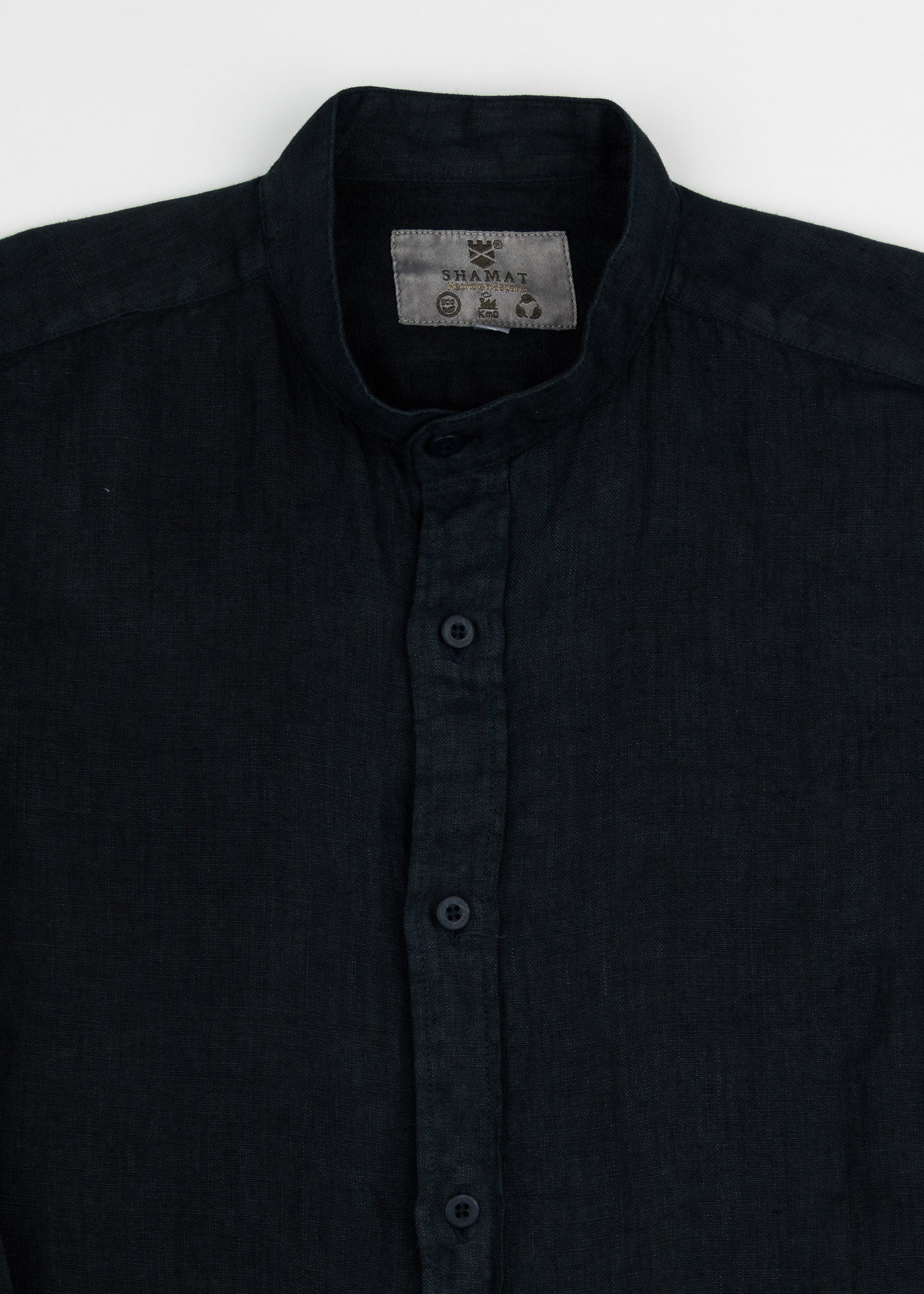 LINEN SHIRT WITH MANGO COLLAR