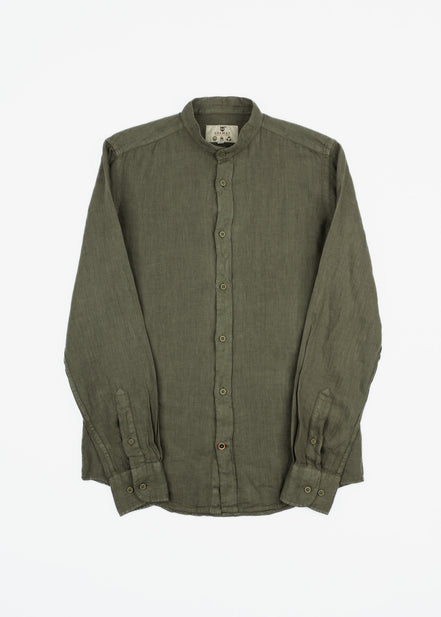 LINEN SHIRT WITH MANGO COLLAR