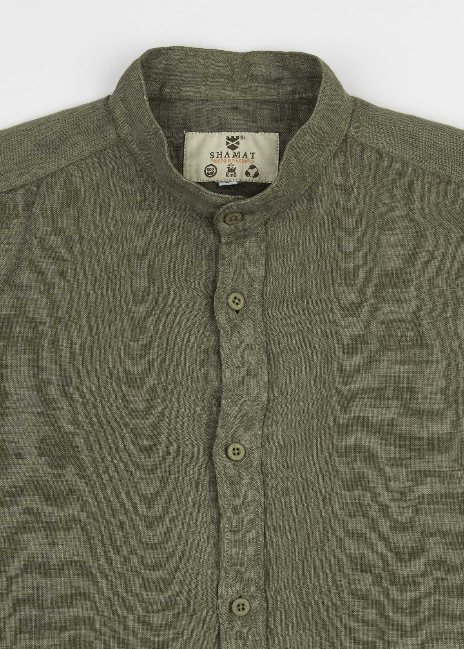 LINEN SHIRT WITH MANGO COLLAR