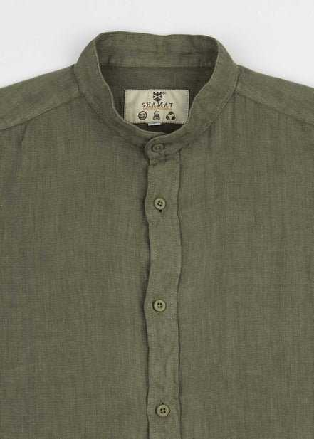 LINEN SHIRT WITH MANGO COLLAR