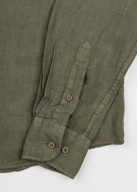 LINEN SHIRT WITH MANGO COLLAR