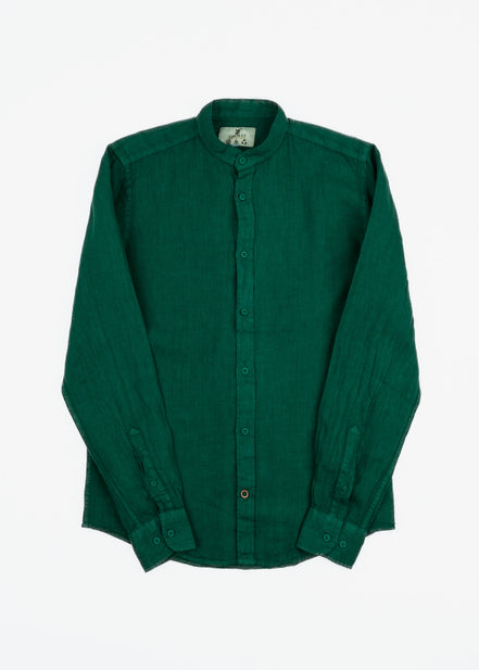 LINEN SHIRT WITH MANGO COLLAR