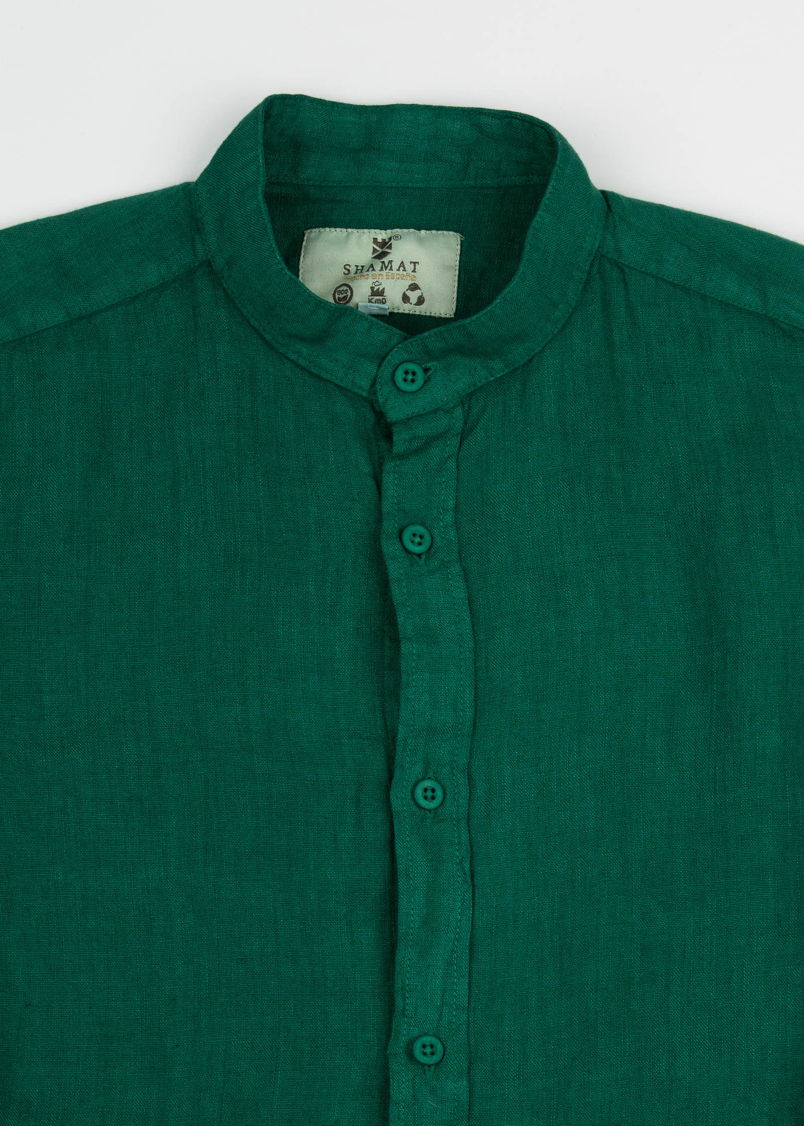 LINEN SHIRT WITH MANGO COLLAR