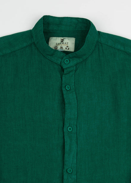 LINEN SHIRT WITH MANGO COLLAR