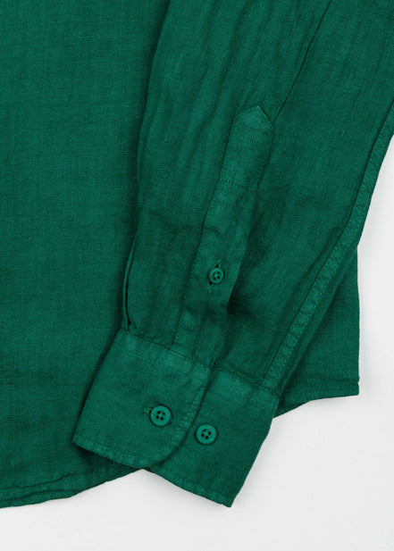 LINEN SHIRT WITH MANGO COLLAR