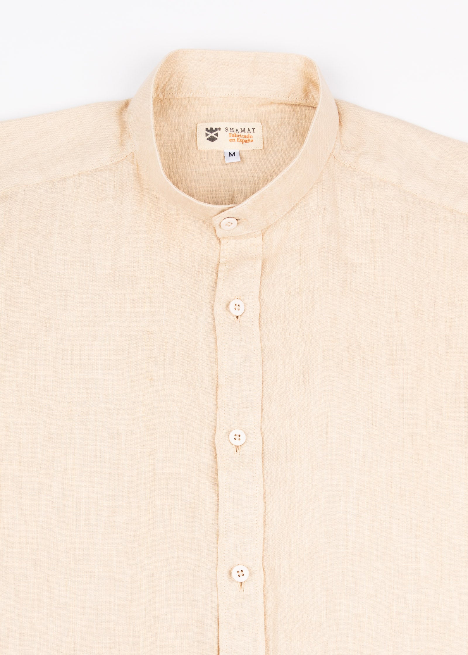 LINEN SHIRT WITH MANGO COLLAR