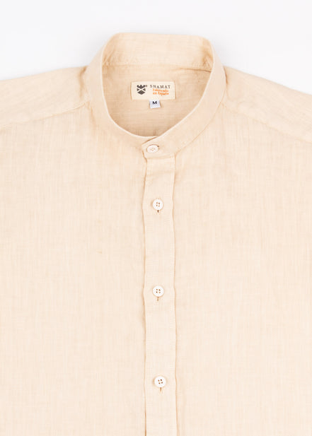 LINEN SHIRT WITH MANGO COLLAR