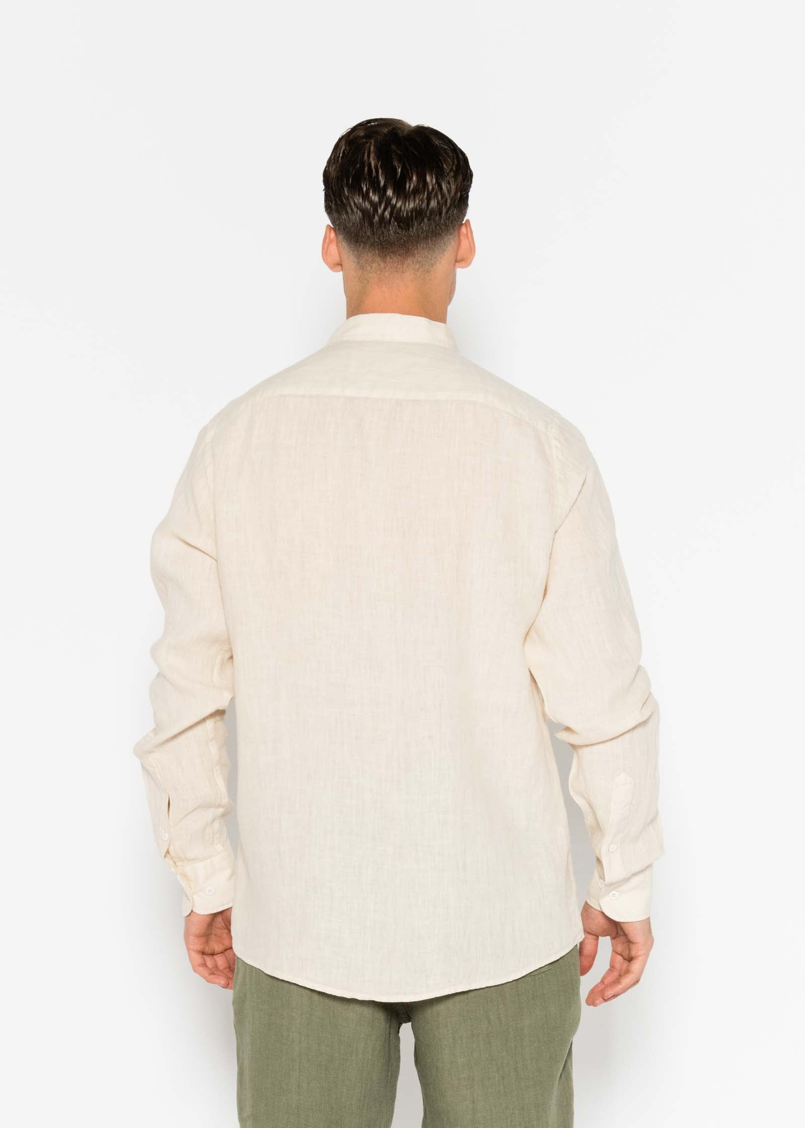 LINEN SHIRT WITH MANGO COLLAR