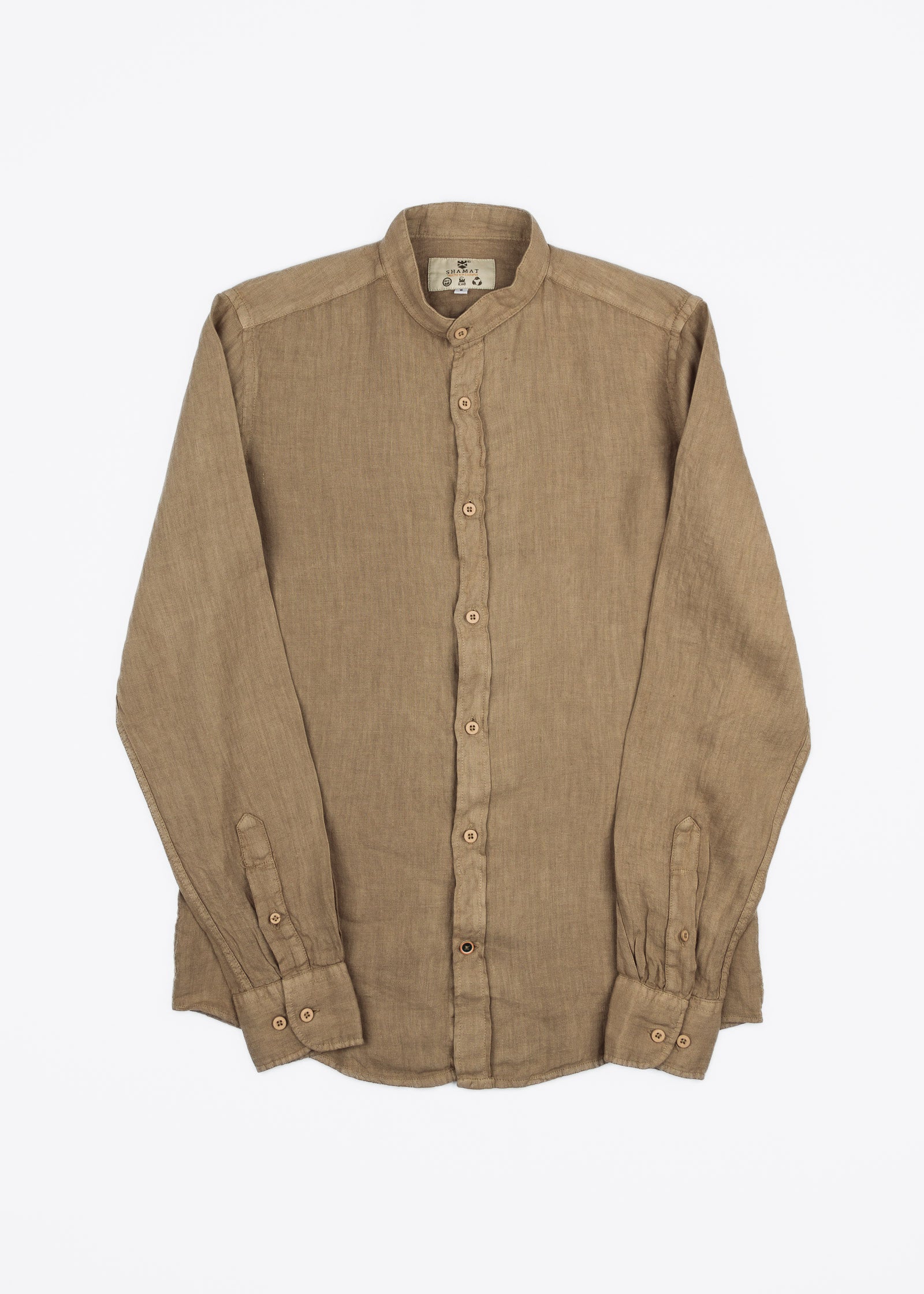 LINEN SHIRT WITH MANGO COLLAR