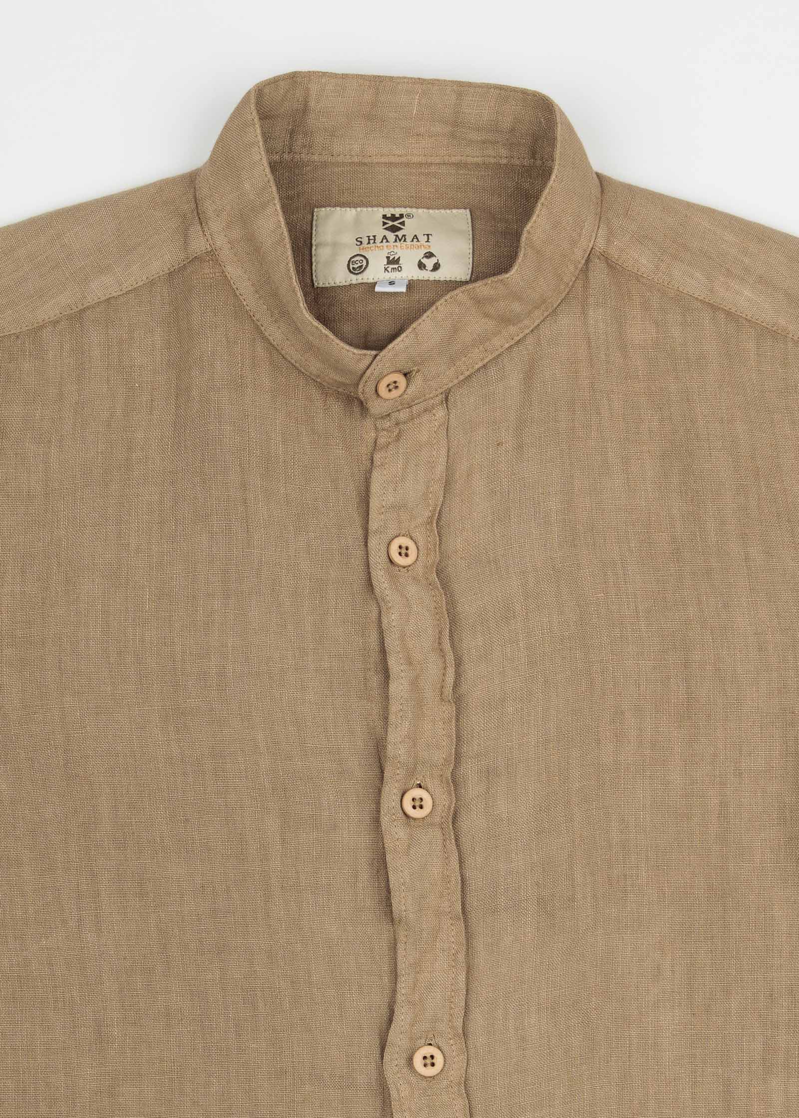 LINEN SHIRT WITH MANGO COLLAR