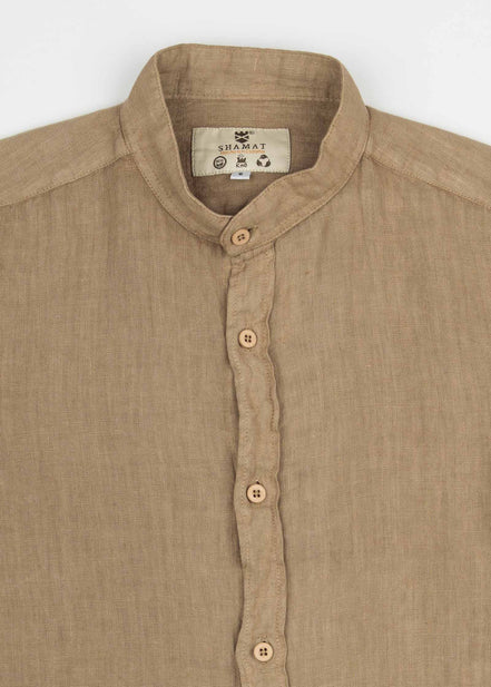 LINEN SHIRT WITH MANGO COLLAR
