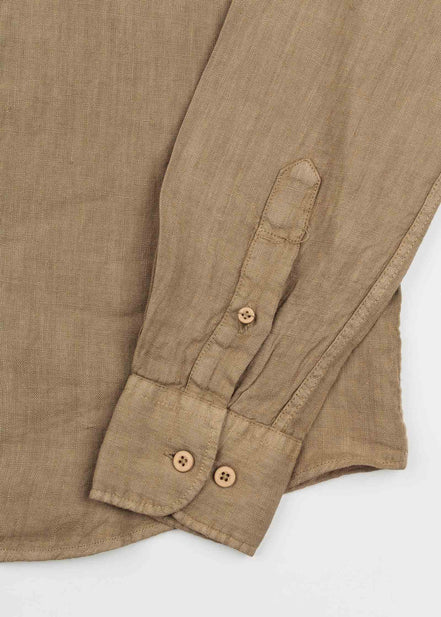 LINEN SHIRT WITH MANGO COLLAR