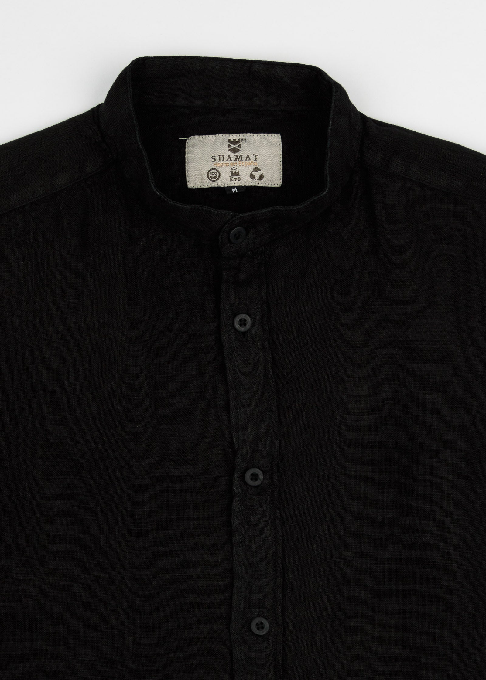 LINEN SHIRT WITH MANGO COLLAR