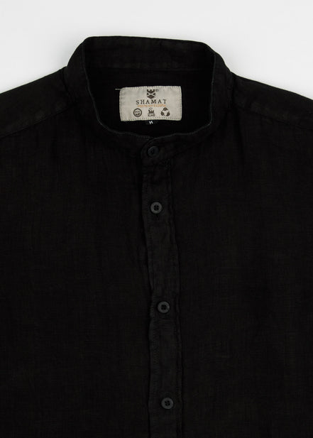 LINEN SHIRT WITH MANGO COLLAR