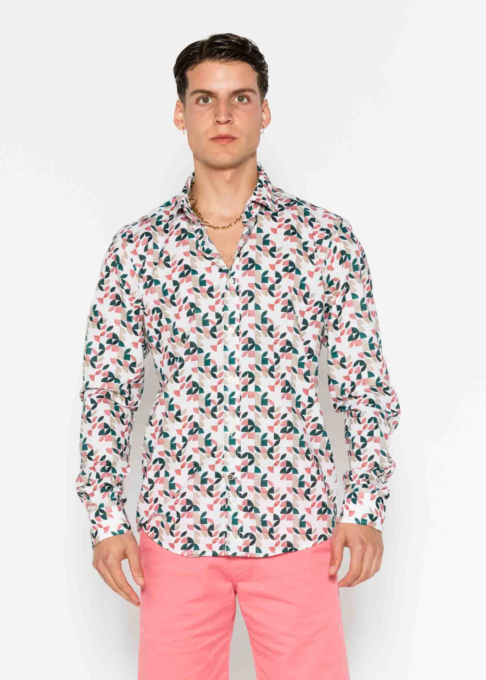VOILÈ GEOMETRIC PRINTED SHIRT M/L