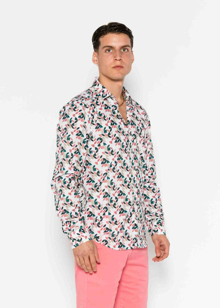 VOILÈ GEOMETRIC PRINTED SHIRT M/L