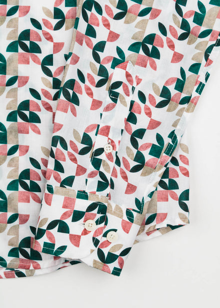 VOILÈ GEOMETRIC PRINTED SHIRT M/L