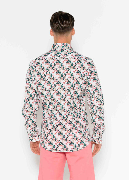 VOILÈ GEOMETRIC PRINTED SHIRT M/L
