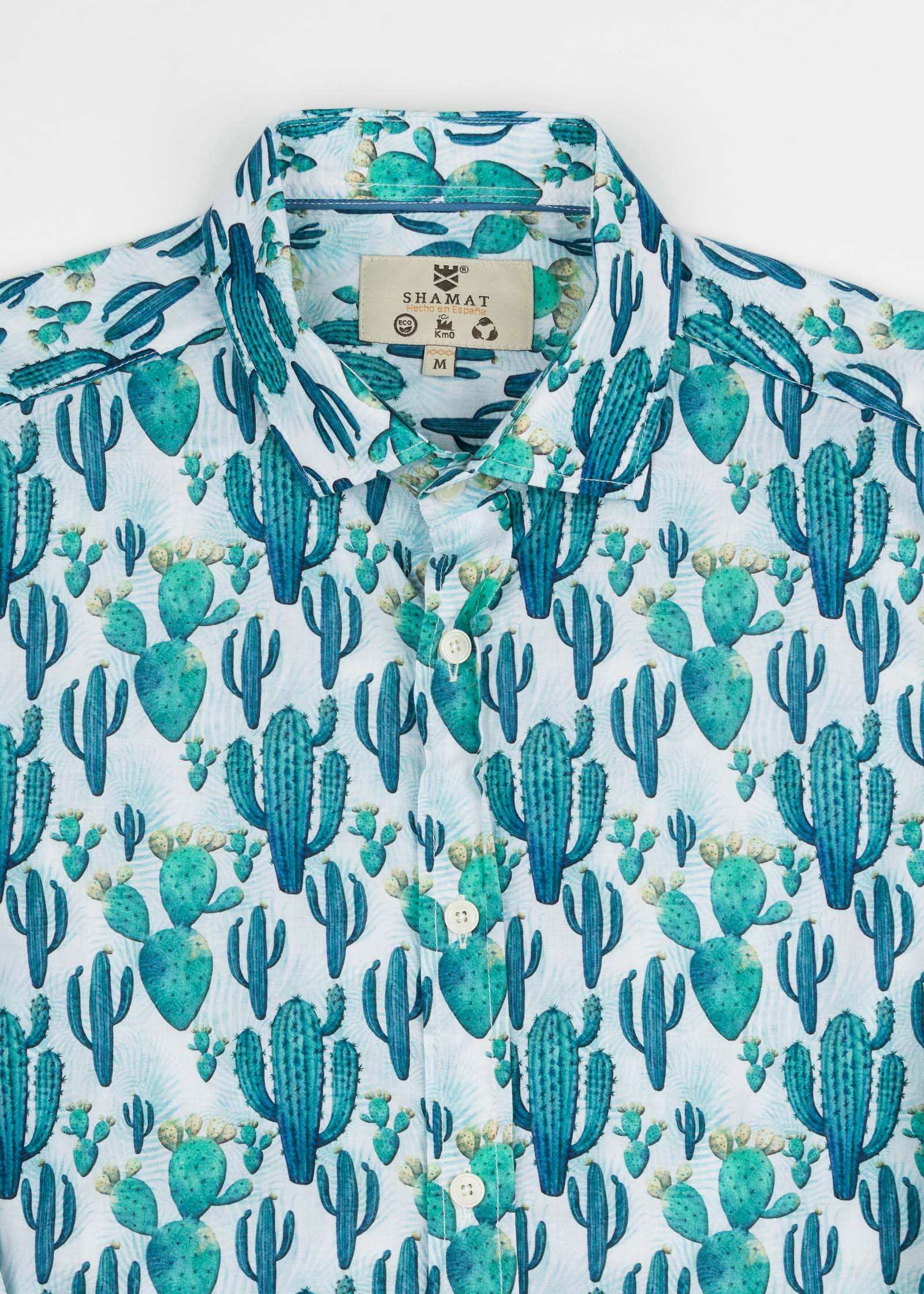 M/L PRINTED ELASTANE CACTUS SHIRT