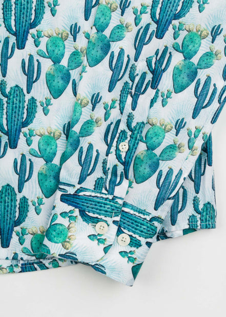 M/L PRINTED ELASTANE CACTUS SHIRT