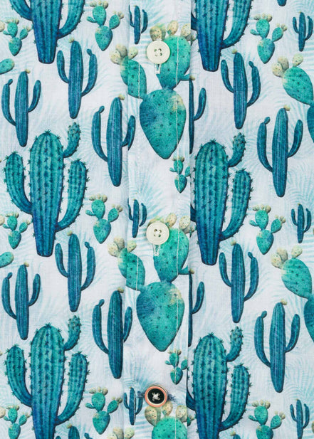 M/L PRINTED ELASTANE CACTUS SHIRT