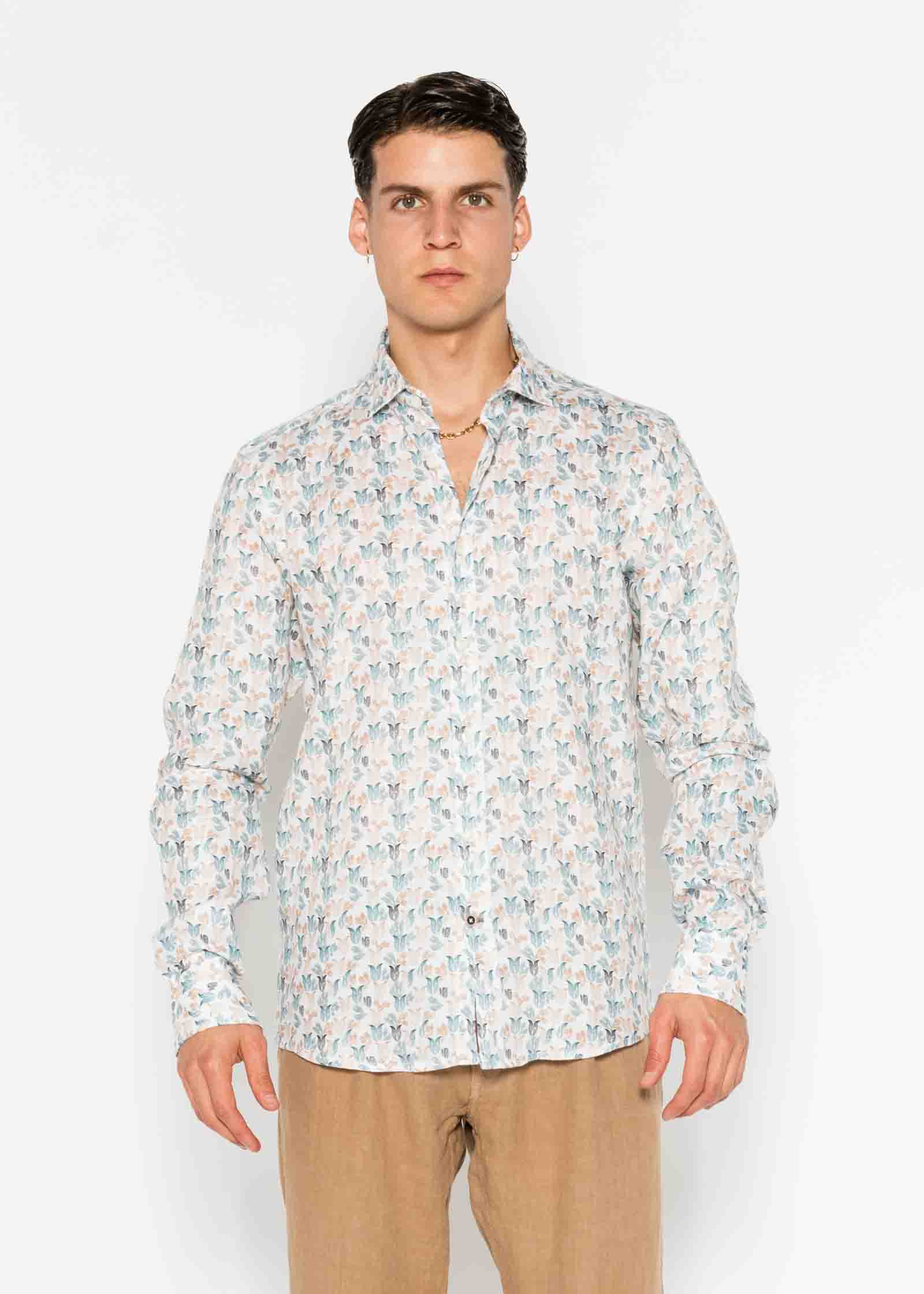 M/L PRINTED LINEN SHIRT