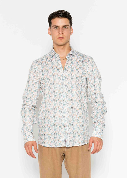 M/L PRINTED LINEN SHIRT