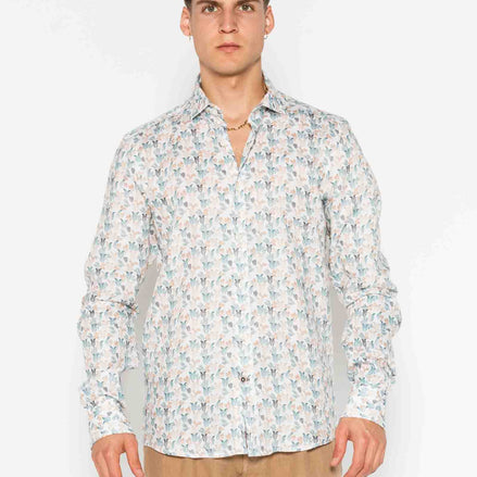 M/L PRINTED LINEN SHIRT