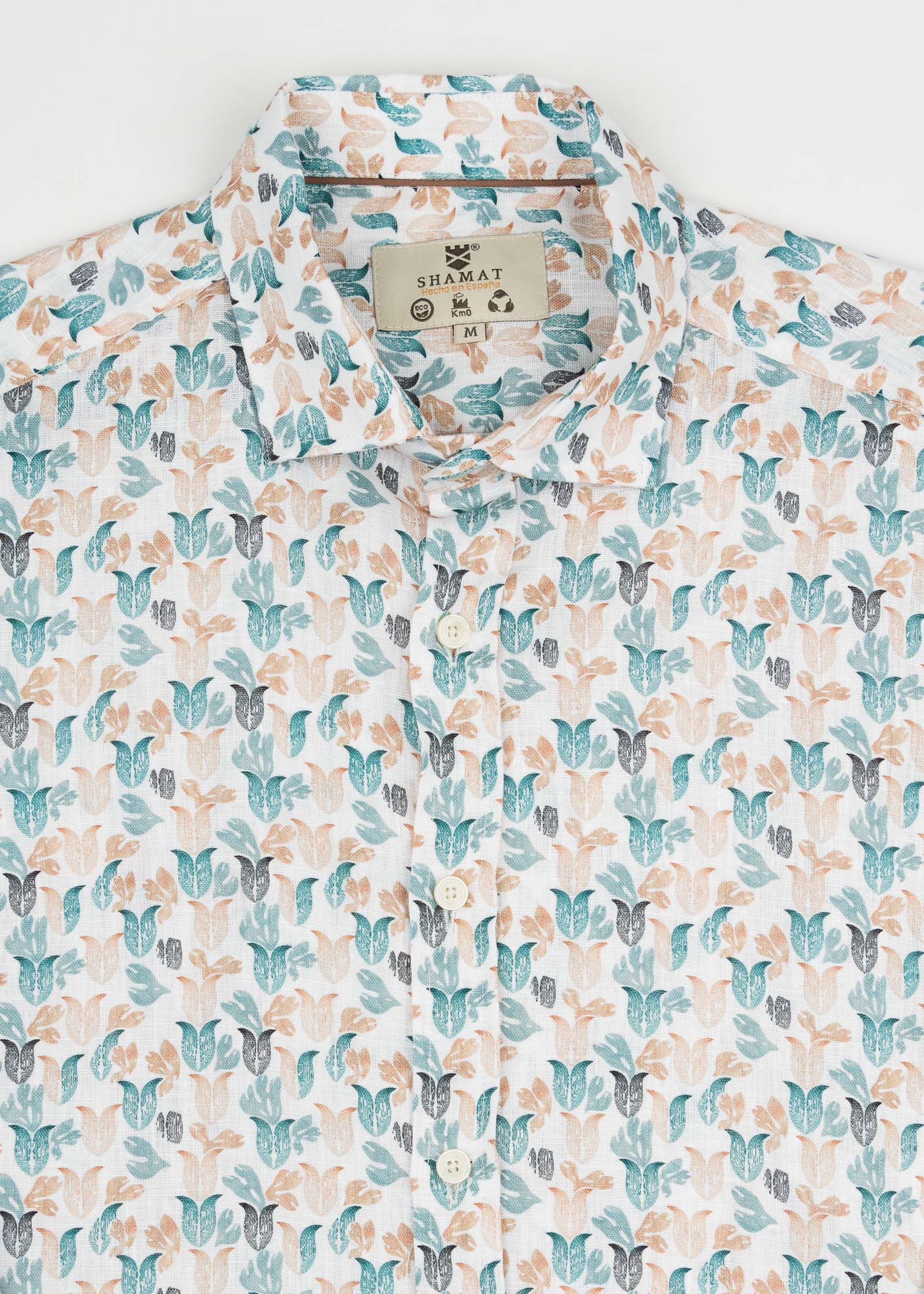 M/L PRINTED LINEN SHIRT