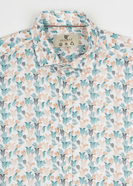 M/L PRINTED LINEN SHIRT
