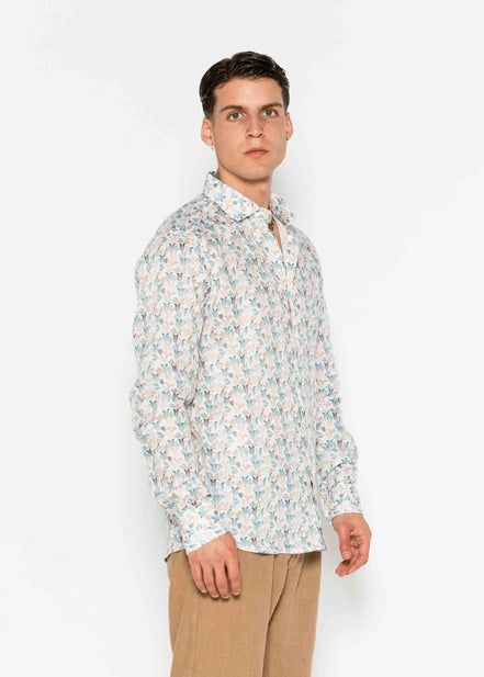 M/L PRINTED LINEN SHIRT