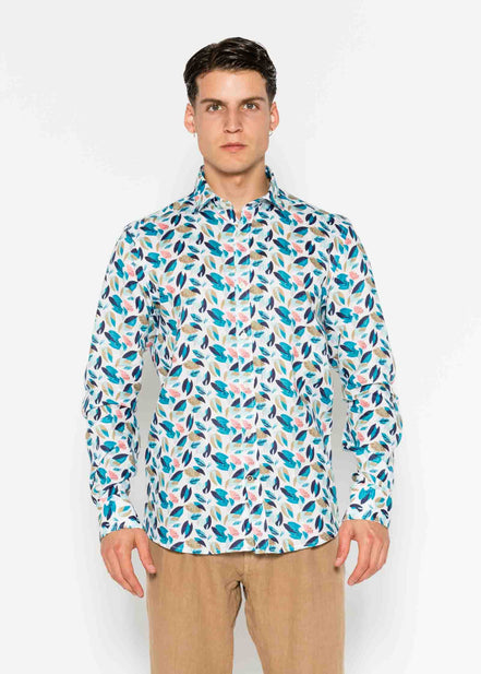 M/L PRINTED LINEN SHIRT