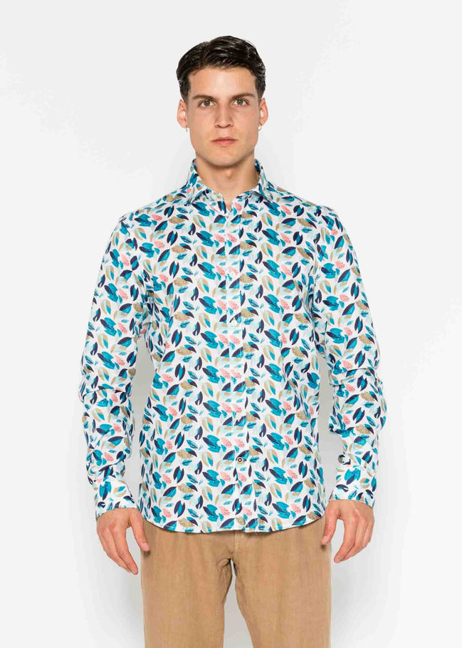 M/L PRINTED LINEN SHIRT