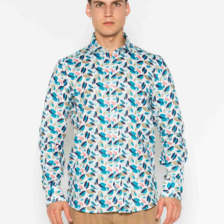 M/L PRINTED LINEN SHIRT