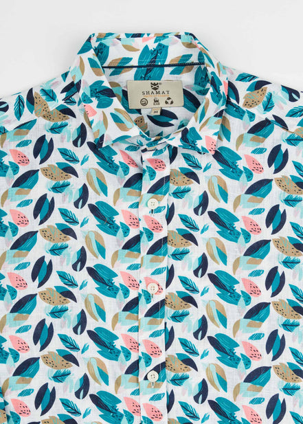 M/L PRINTED LINEN SHIRT