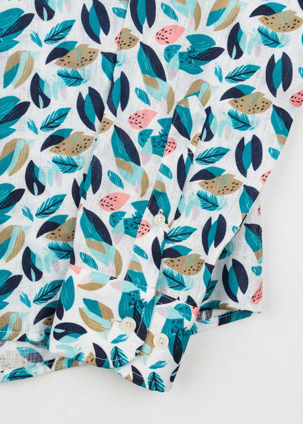M/L PRINTED LINEN SHIRT