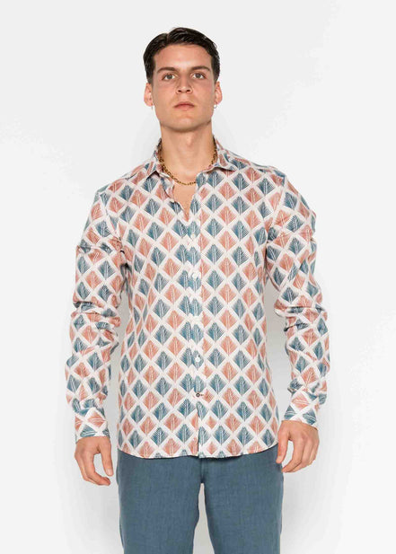 M/L PRINTED LINEN SHIRT
