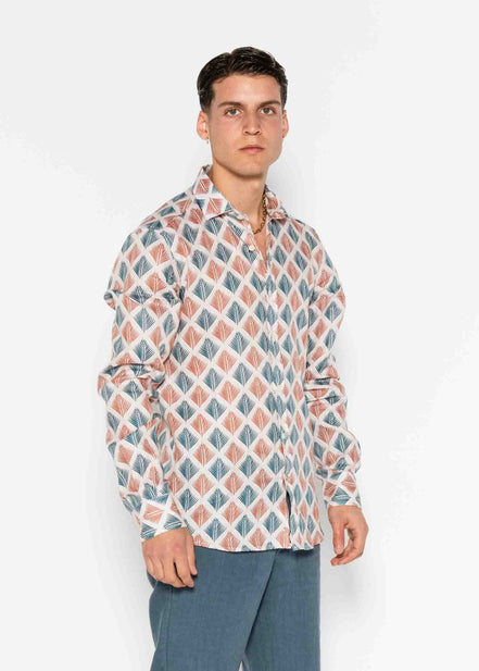 M/L PRINTED LINEN SHIRT