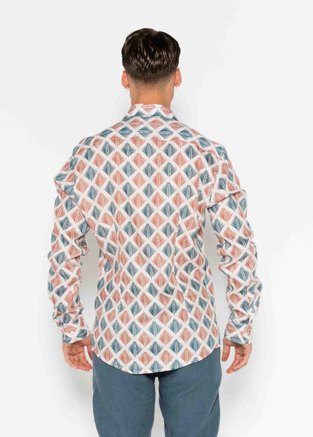 M/L PRINTED LINEN SHIRT