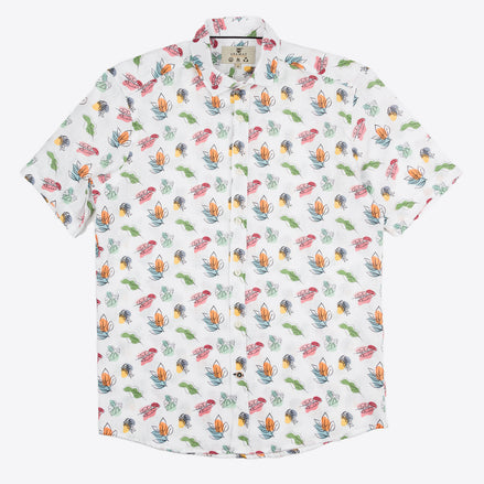 Printed Linen Shirt M/C