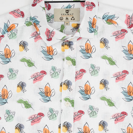 Printed Linen Shirt M/C