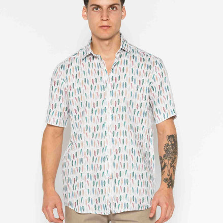 Printed Linen Shirt M/C