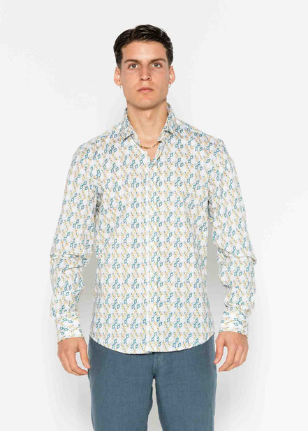 ILLUSION ELASTANE PRINTED SHIRT