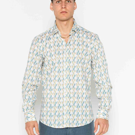 ILLUSION ELASTANE PRINTED SHIRT