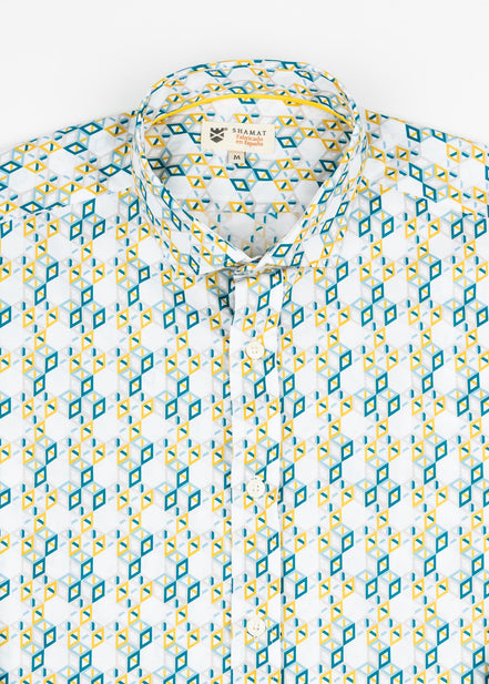 ILLUSION ELASTANE PRINTED SHIRT