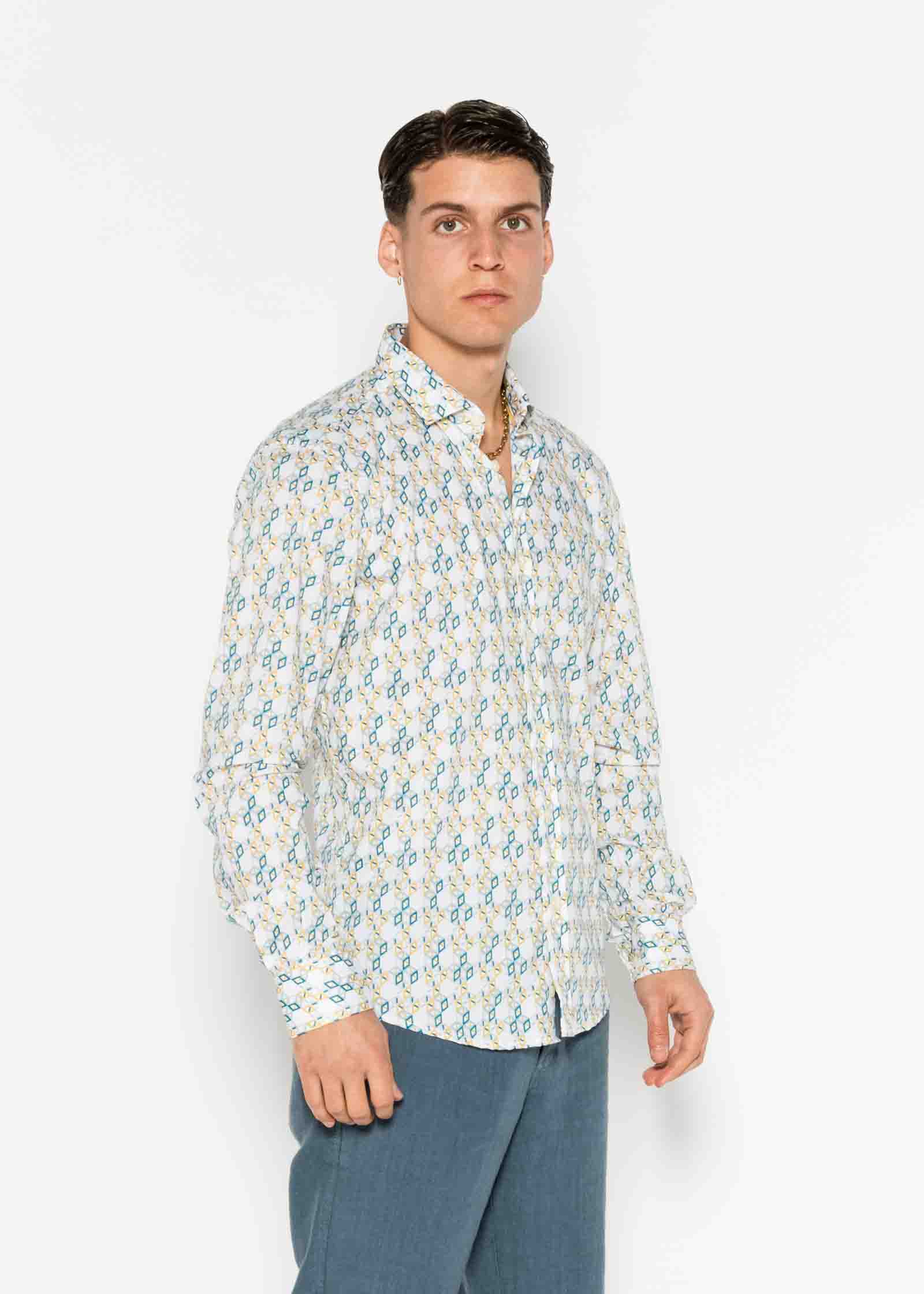 ILLUSION ELASTANE PRINTED SHIRT